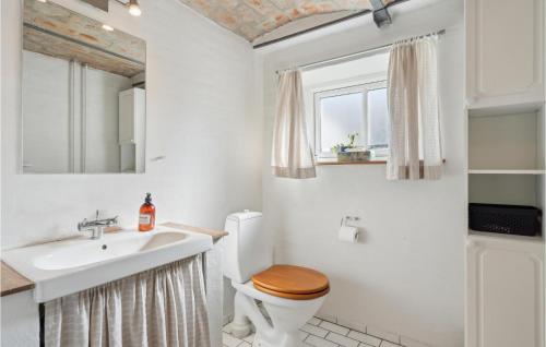 a bathroom with a toilet and a sink at 2 Bedroom Pet Friendly Apartment In Ringkbing in Ringkøbing