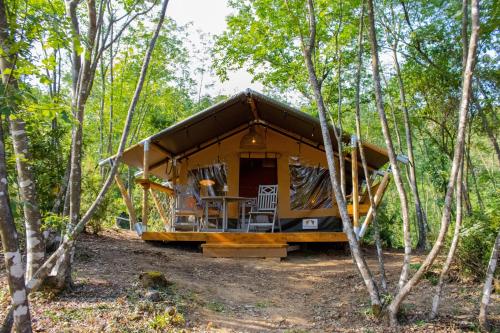 a house in the middle of the forest at AgriGlamping La Diaccia in Serravalle Pistoiese