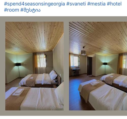 Un pat sau paturi într-o cameră la Mestia Views