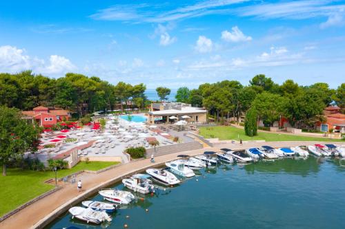 an aerial view of a marina at a resort at Istrian Villas Plava Laguna in Umag