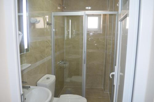 アイワルクにあるSeda Hotelのバスルーム(シャワー、トイレ、シンク付)