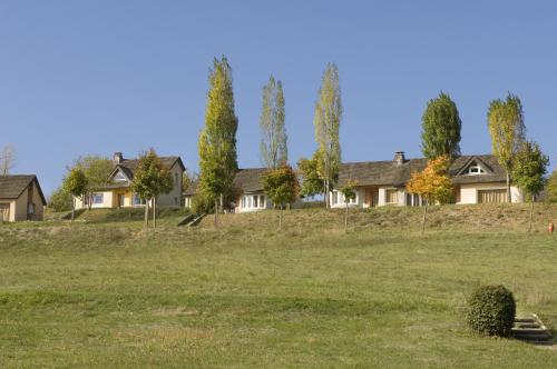 a house on a hill with trees in a field at Village de Gites le Colombier in Mende