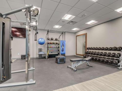 a room with a gym with a lot of equipment at Hampton Inn & Suites Williamstown Ark Encounter, Ky in Williamstown