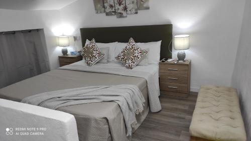 a bedroom with a large bed and two night stands at Casa Mejías, excelente localización, cerca de los principales puntos turísticos de Antequera in Antequera