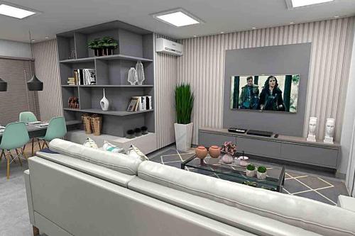 Μια τηλεόραση ή/και κέντρο ψυχαγωγίας στο Residencial Collins apt 01