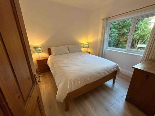 Un dormitorio con una cama grande y una ventana en The ideal retreat for some vitamin sea!, en Sandgate