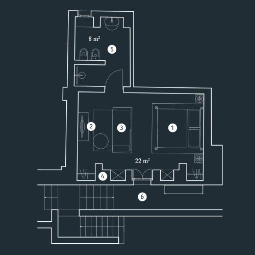 a floor plan of a house at Bambarone La Masseria in Fasano