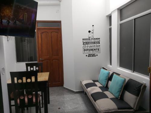Ruang duduk di Apartamentos "APPART D'ELIETTE"