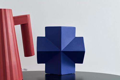 a blue object sitting on top of a table at MAP Boutique Hotel in Nicosia