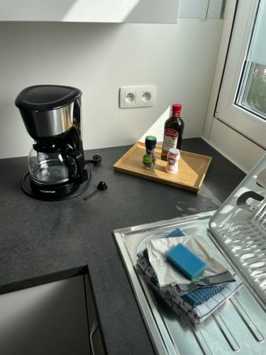 Η κουζίνα ή μικρή κουζίνα στο Residentie Piccadilly 2 slpk appartement te Oostende, 4 tot 5 pers, met terras