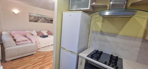 Kuchyň nebo kuchyňský kout v ubytování Sunny Family Apartment