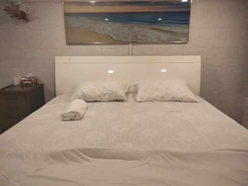 金邊的住宿－Royal botique hotel，一张带两个枕头的大白色床