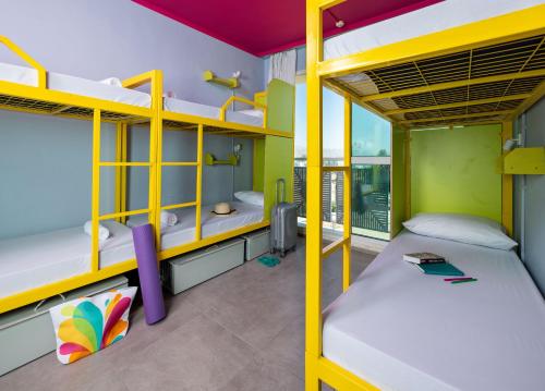 a dorm room with bunk beds in it at Abraham Eilat in Eilat