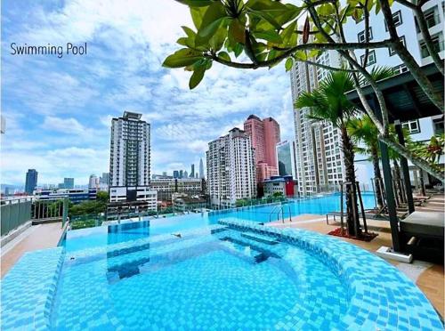 a large swimming pool on the roof of a building at PWTC Titiwangsa HKL near MRT family in Kuala Lumpur