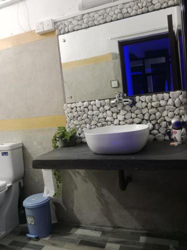a bathroom with a sink and a mirror and a toilet at Ella glory inn in Ella