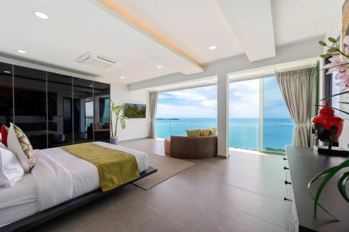 Postel nebo postele na pokoji v ubytování Villa Moonstar - Luxury with Breathtaking Sea Views