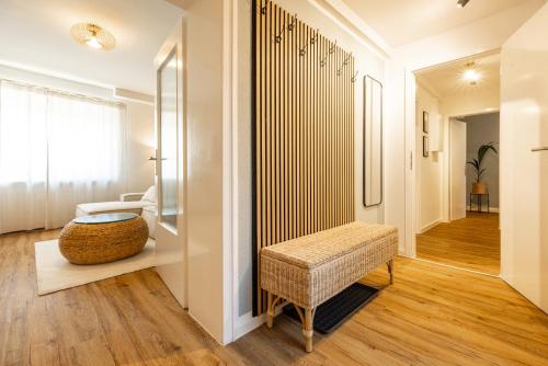 Ένα ή περισσότερα κρεβάτια σε δωμάτιο στο Zentral Boxspringbetten Garage Rhein