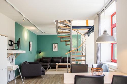 Et opholdsområde på Atelierhaus Glücksburg Sandwig