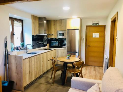 Kuchyň nebo kuchyňský kout v ubytování Apartamentos Zabalarena Artzaia
