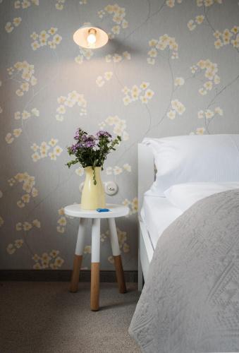 Katil atau katil-katil dalam bilik di Hotel Sonnenhof Teinachtal