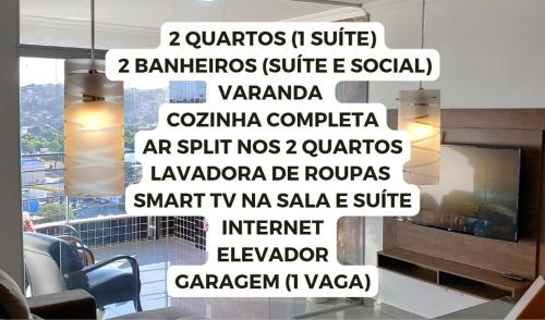 a group of signs on a wall in a living room at TH Flats GV Shopping 403 in Governador Valadares