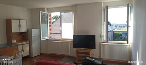 Televisyen dan/atau pusat hiburan di Appart cosy bien situé avec une chambre