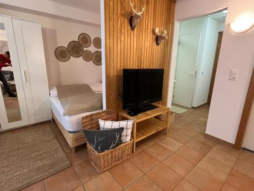 TV a/nebo společenská místnost v ubytování SPANNORT family home with common kitchen and self check-in