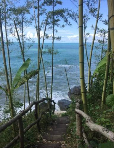 a path leading to a beach with the ocean at BANI tsikhisdziri in Tsikhisdziri