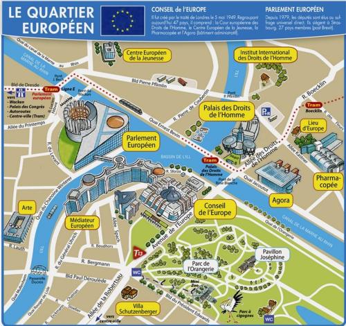 een kaart van het dierenrijk van Disney bij L'EUROPEEN - Conseil de l 'Europe - à 5 minutes du Centre ville - Homeoffice in Straatsburg