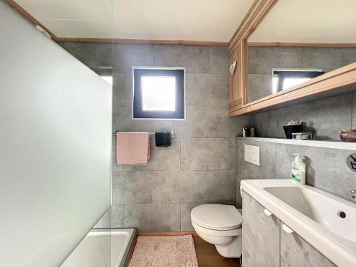 uma casa de banho com um WC e um lavatório em La Bricole em Dinant