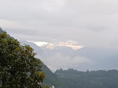 a view of a mountain in the distance at Norbulingka Retreat in Gyalzing