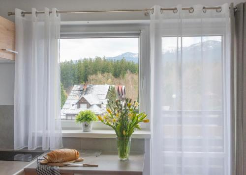 Výhľad na hory alebo výhľad na hory priamo z apartmánu