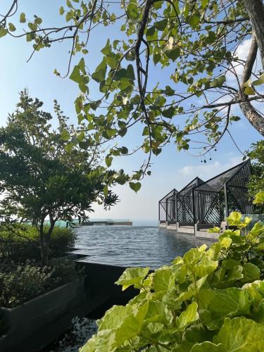 a view of the water from the trees at The EDGE Central Pattaya in Pattaya