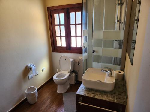 La petite salle de bains est pourvue de toilettes et d'un lavabo. dans l'établissement Oasis Hill Icod de los Vinos, à Icod de los Vinos