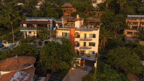 an aerial view of a building in a city at Villa Los Corales in Sayulita