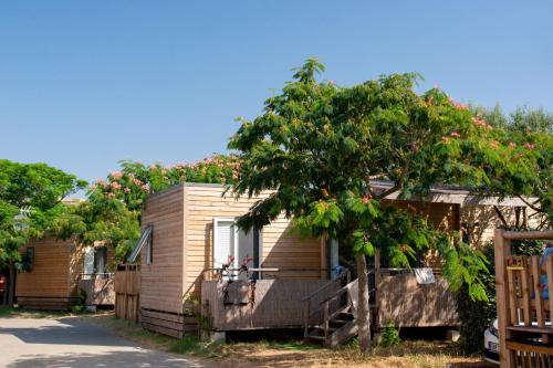 a small house with a tree in front of it at Au Paradis des Campeurs in Les Issambres