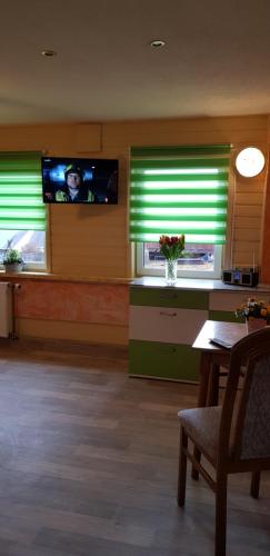 TV a/nebo společenská místnost v ubytování Ferienwohnung an der Kurpromrnade
