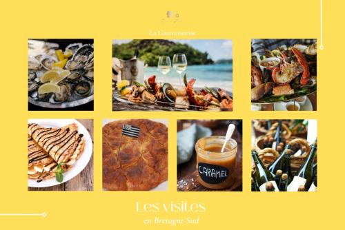 a collage of pictures of different types of food at Penty LEGONA, authentique et chaleureux, 2-6 pers in Moëlan-sur-Mer