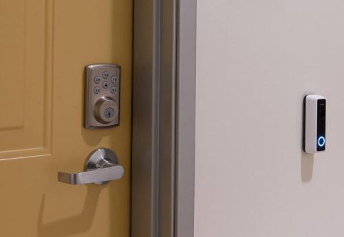 a close up of a door with a door knob at Bright Top Floor-Elevator-Walk Downtown-Laundry in Walnut Creek