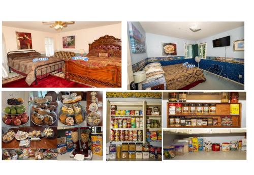 a collage of four pictures of a hotel room at B&B In Fraser Valley in Abbotsford