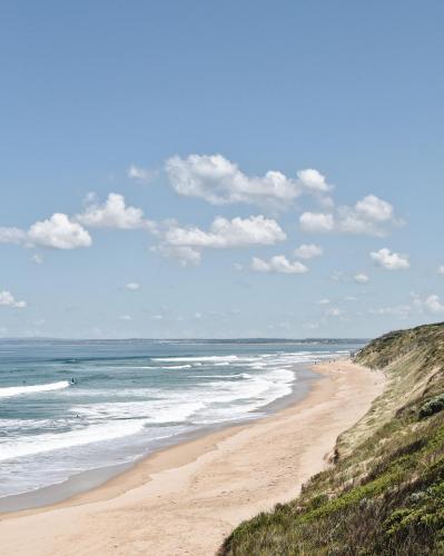 a sandy beach with the ocean in the background at Seahaven Village in Barwon Heads