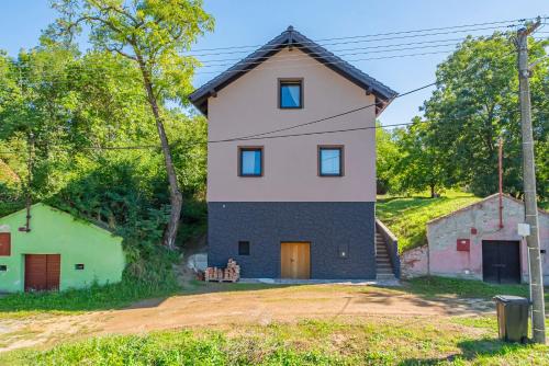 a house in the middle of a yard at Náš Sklep in Brod nad Dyjí