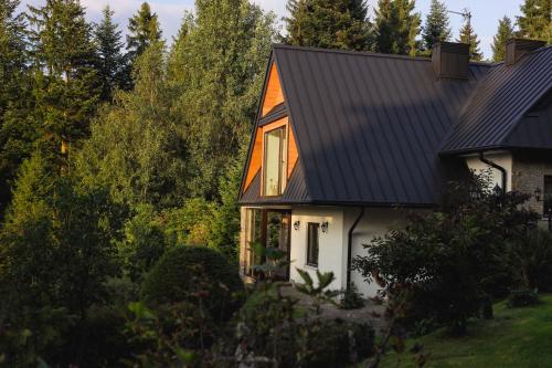 a house with a black roof at Domek u Jędrusia in Nowy Targ