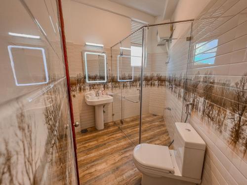 a bathroom with a toilet and a sink at Villa Moon Light Nuwara Eliya in Nuwara Eliya