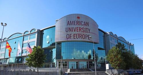 an office building with an american university of europe at Urban Apartment Skopje in Skopje