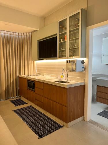 Køkken eller tekøkken på Refugio Caminho da Praia