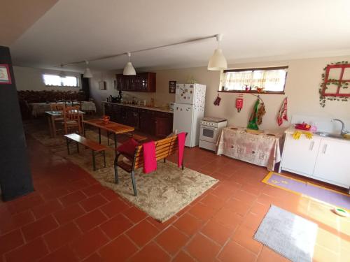 an aerial view of a kitchen and dining room at Morada do Ultramar in Viana do Castelo