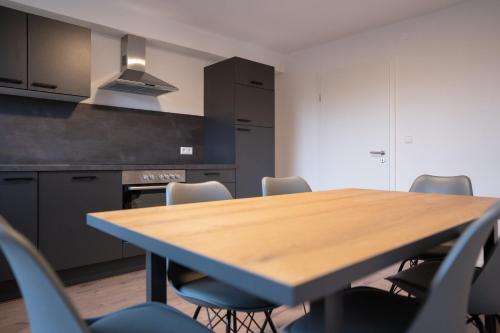 Dapur atau dapur kecil di Monteurswohnungen in den Breitwiesen