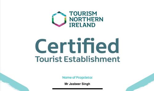 a screenshot of the certified trust establishment logo at 3 Bedroom House near city centre in Belfast