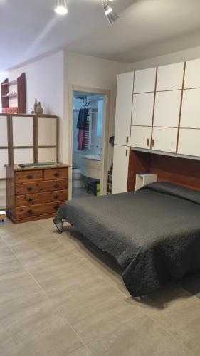 um quarto com uma cama e uma cómoda e uma casa de banho em AL PALU' em Ziracco
